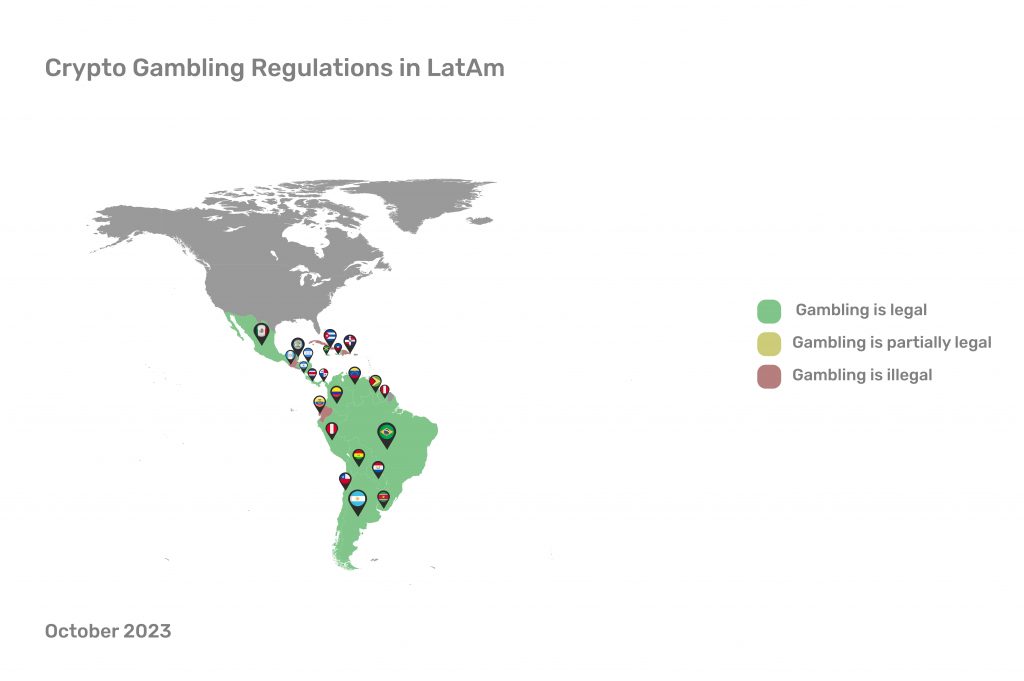 Online and Crypto Gambling Regulations in LatAm-- 2023 Overview